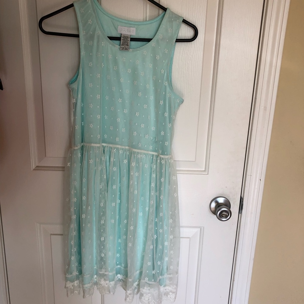 Guess teal lace dress